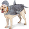 Gray Shark Costume for Dogs, Extra Small Size – Fits Small Breed Dogs up to 8” in Length, Machine Washable, Red